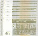 Madagascar,  UNC,  Total 10 banknotes