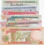 Mozambique,  Total 6 banknotes