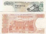 Belgium, 20 Francs and 50 Francs, 1964/1966, ... 