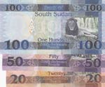 South Sudan,  UNC,  Total 3 banknotes