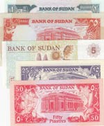 Sudan,  Total 5 banknotes