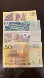 Sweden,  Total 4 banknotes