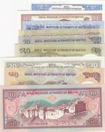 Bhutan,  Total 8 banknotes