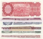 Bolivia,  Total 6 banknotes