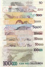 Brazil,  Total 9 banknotes