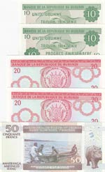 Burundi,  Different 5 banknotes