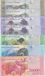 Venezuela,  Different 7 banknotes