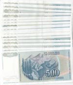 Yugoslavia, 500 Dinara, 1990, Different ... 