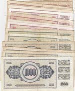 Yugoslavia, 100-500-1000 Dinars,  FINE to ... 
