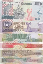 Zambia,  Total 6 banknotes