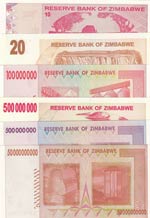 Zimbabwe,  Total 6 banknotes