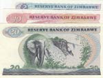 Zimbabwe,  differant 3 banknotes
