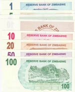Zimbabwe,  Total 8 banknotes