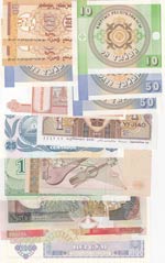 Mix Lot,  UNC,  12 different banknotes