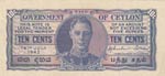 Ceylon, 10 Cents, 1942, ... 