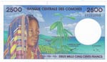 Comoros, 2.500 Francs, ... 