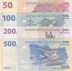 Congo Democratic Republic, 50 Francs, 100 ... 