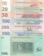 Congo Democratic Republic,  Total 7 banknotes