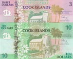 Cook Islands, 3 Dollars and 10 Dollars, ... 