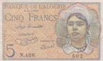Algeria, 5 Francs, 1944, ... 