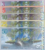 Fantasy Banknotes, 3, 5, 10, 25, 50 Dollars, ... 