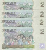 Fiji, 2 Dollars, 2007, UNC, p109, (Total 4 ... 