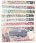 Argentina,  Total 7 banknotes