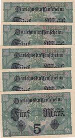 Germany, 5 Mark, 1917, UNC, p56, (Total 5 ... 