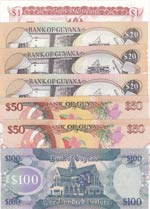 Guyana,  Total 7 banknotes