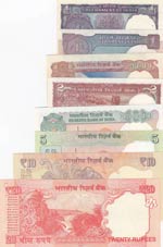 India,  Total 8 banknotes