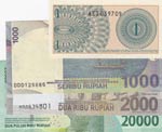 Indonesia,  Different 4 banknotes
