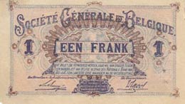 Belgium, 1 Franc, 1915/1918, XF, p86  There ... 