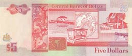 Belize, 5 Dollars, 1991, AUNC, p53b  