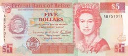 Belize, 5 Dollars, 1991, ... 