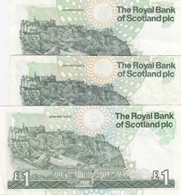 Scotland, 1 Pound, (Total 3 banknotes) 1 ... 
