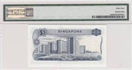 Singapore, 1 Dollar , 1967, UNC, p1a  PMG 64
