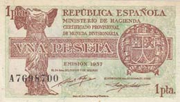 Spain, 1 Peseta, 1937, ... 