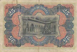Spain, 25 Pesetas, 1907, VF, p62  There are ... 