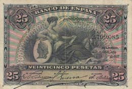 Spain, 25 Pesetas, 1907, ... 