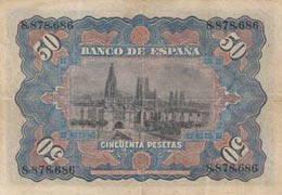 Spain, 50 Pesetas, 1907, VF, p63  