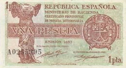 Spain, 1 Peseta, 1937, ... 