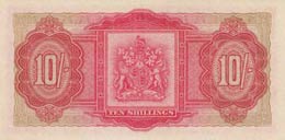 Bermuda, 10 Shillings, 1957, AUNC, p19b  