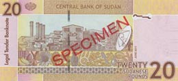 Sudan, 20 Pounds, 2011, UNC, p74, SPECIMEN 