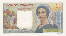 Tahiti, 20 Francs, 1954, UNC, p21as, ... 