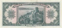 Turkey, 100 Lira, 1947, XF (+), p149, 4. ... 