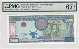 Burundi, 2.000 Francs, ... 