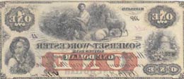 Confederate States of America, 1 Dollar , ... 