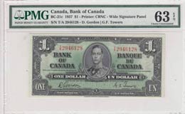 Canada, 1 Dollar , 1937, ... 