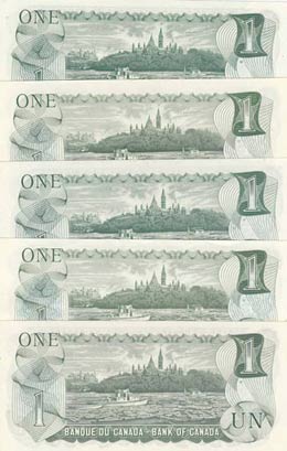 Canada, 1 Dollar , 1973, UNC, p85c, (Total 5 ... 