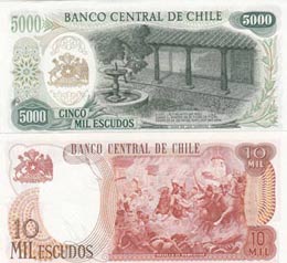 Chile, 5.000-10.000 Escudos, 1967/1976, UNC, ... 